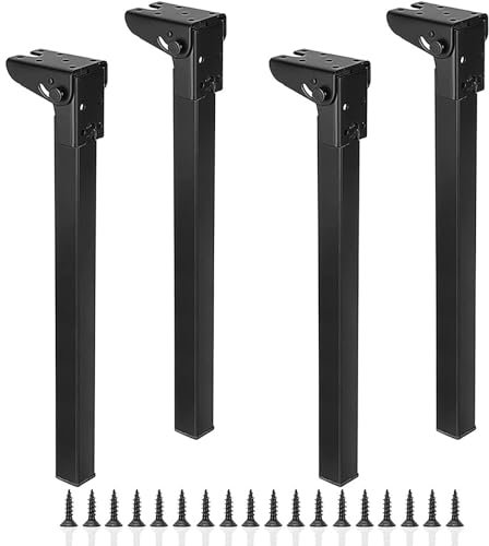 Pied Table Rabattable, Pieds de Table pliants en épingle à Cheveux-charnières autobloquantes pour Tables Chevet et Pieds d'ordinateur Portable Tables Basses (70cm,4 PCS)