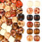 300 Stück Natürliche Holzperlen, 12mm Gedruckte Muster Großes Loch Holzperlen Zum Auffädeln, Nadelstreifen Muster Holz Haar Makramee Perlen für Schmuck Armband Making Haar Zöpfe DIY Handwerk