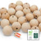 EV® Holzkugeln mit Loch - 22 Stück 40mm Durchmesser - Made in Austria - Große Holzperlen mit 8mm Bohrung, Gedrechselt aus Hochwertigem Buchenholz
