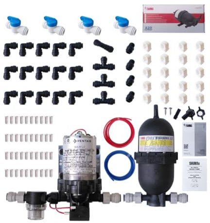 Water System Plumbing Kit - Large - 12V 7L 30 PSI Two Outlet Plumbing Bundle - For Campervans Motorhomes Fiamma Accumulator Expansion Tank A20 Filter