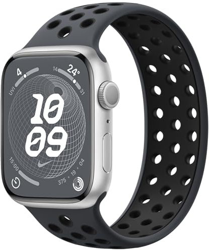 Charlam Sportiva Loop Cinturino Compatibile con Cinturino Apple Watch 40mm 41mm 38mm, Cinturini in Silicone Morbido e Traspirante per iWatch Serie 9 8 7 6 5 4 3 SE Ultra, Donne Uomini, Antracite/nero