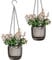 Josteve 4.5 Inch 2 Pcs Self Watering Hanging Planter Indoor Plant Pots with Drainage Holes, Outdoor Small Hanging Planters Flower Pot Basket, Visible Water Level, Plant Hanger Home Decor, Gardening