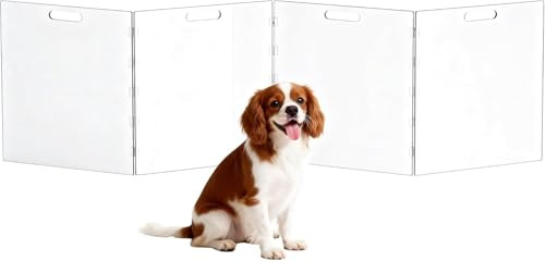 Solaround Acryl Absperrgitter, Freistehend, Hund Katze Türgitter Schutzgitter Hundegitter, Transparent (240 x 60 cm)