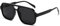 JCTAIFOO Retro Sonnenbrille für Herren Damen Klassische 70er Vintage Rechteckige Oversized Quadratisch Sonnenbrille (Schwarz/Dunkelgrau)