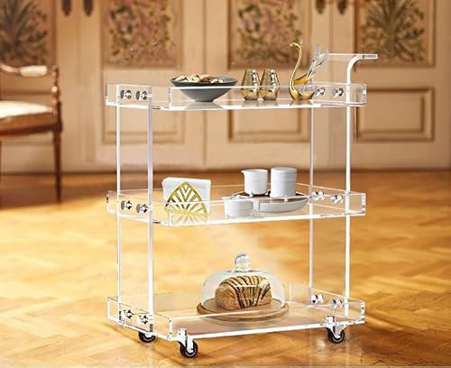 ONELUX 2319 Rollwagen aus transparentem Acryl, mobiler Barwagen