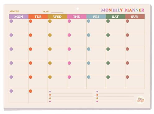 A4-Monatsplaner-Block – You Got This, buntes Design – 52 Seiten zum Abreißen – undatierter Planer, wichtige Notizen – 100 % recyceltes und recycelbares Papier, hergestellt in Großbritannien Good