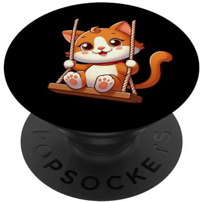Niedliche Katze Zebra Schaukel Schaukel PopSockets mit austauschbarem PopGrip