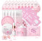 LAIKOU Kit per la Cura Della Pelle Sakura, Set Mini Size Skincare, con Crema Viso Siero Maschera Viso Maschera Labbra Maschera Occhi Maschera Detergente