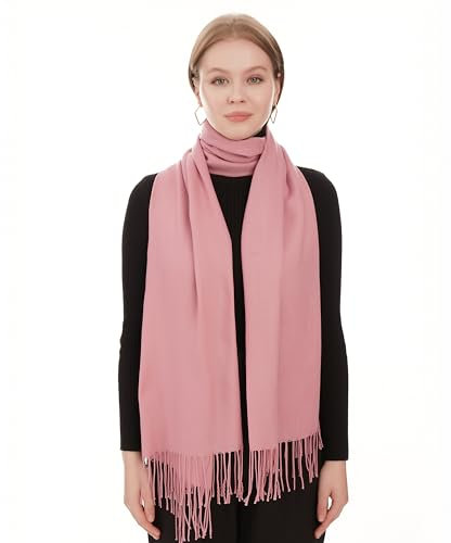 Pashmina Echarpe Foulard Femme - Rose Foncé Chale Echarpes et Foulards Femme - Grand Facile d'Entretien Châles Etole Chic Mariage - Douce Chaude Etole Toucher Cachemire Hiver Chaud (Rose Foncé)