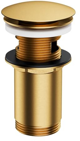 Omnires A706GLB, Klick-Klack-Stöpsel für Waschbecken mit Überlauf KLIK-KLAK, Brushed gold