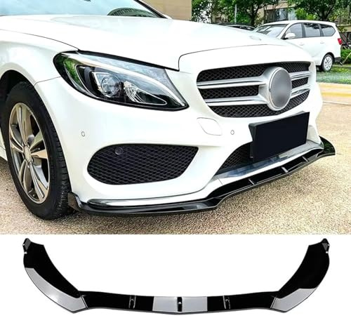 For Auto Perfectionists UK Front Spoiler Compatible With Mercedes C Class AMG Line C43 W205 C205 2014-2018 ABS Gloss Black