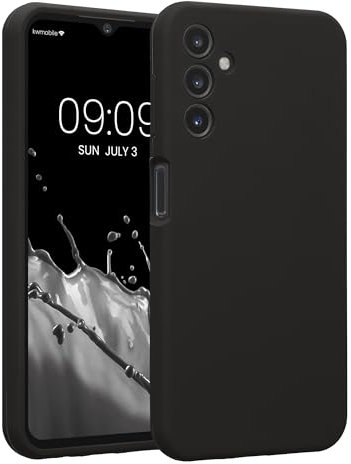 kwmobile Handyhülle kompatibel mit Samsung Galaxy A14 5G Hülle - gummierte Handy Case aus Silikon in Dunkelgrau