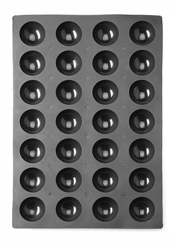 HENDI Stampo in silicone semisfera, antiaderente, per cottura al forno, congelamento e monoporzioni: -30 a 230°C, 28 semisfere ⌀7cm per cioccolato, gelatina e dolci surgelati, 600x395x(H)35mm