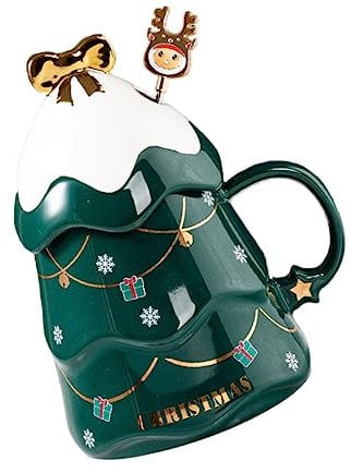 Alipis 1 Set Christmas Ceramic Mug Adorable Coffee Cup Xmas Tree Design Water Mug