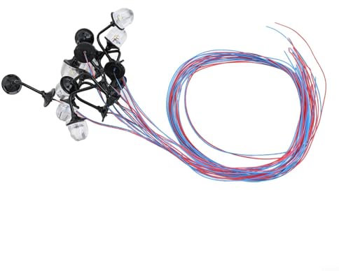 10 Stück LED Lampenstäbe für Modelleisenbahn H0 kompatibel mit Wechselstrom oder Gleichstrom, warmweißes Licht