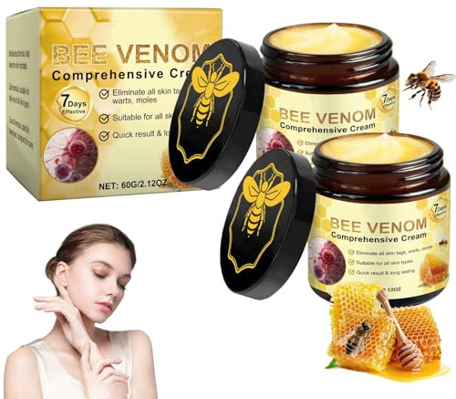 Bienengift Komplettcreme, 2 Stück Bienengiftsalbe, Bee Venom Skin Care Gel, Bee Venom Creme für Entlastet Trockene Haut, Hydratation, Sanfte Pflege, Bienengift Reparaturcreme für Alle Hauttypen