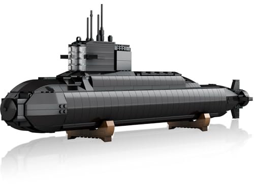 Brihappen Atom-U-Boot Modellbausatz für Erwachsene, Militär-U-Boot-Spielzeug mit Lichtern, Atomunterseeboot Bausteine für Sammlerstück Heimdeko Geschenke(1498 Stück)
