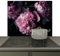 KitchenYeah© Spritzschutz Herd Küchenrückwand Vinyl 60x52 cm Kuchendeko Kitchen Wall Protector, Kochfeld Abdeckung Blumen - Rosa - Pfingstrosen - Schwarz