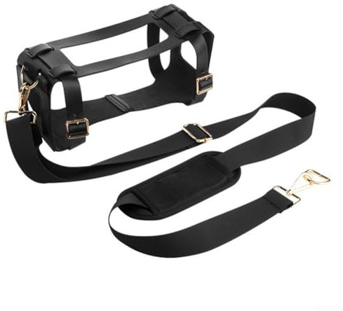 RemixAst Étui de voyage en polyuréthane pour haut-parleur Marshall Middleton avec bandoulière – Housse de protection portable, design noir élégant, taille compacte 19166 cm, sac de transport léger