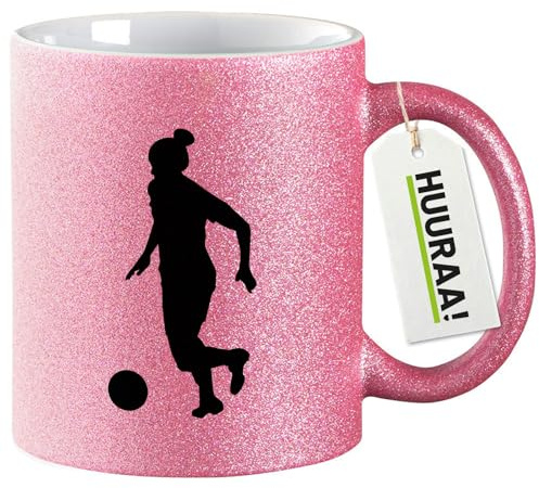 Huuraa gobelets à paillettes Football américain Tasse à café cadeau rose 330 ml Football américain souvenirs