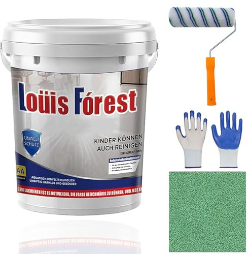 Louis Forest Peinture de sol époxy pour béton Effet marbre brillant Imperméable Vert