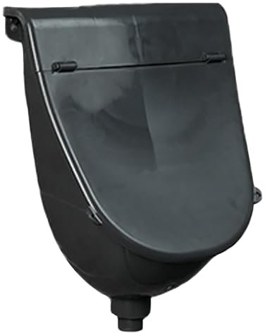 Urinario Portatil Hombre de Plástico de Pared para Baño Masculino, Garaje para Adultos, con Tapa, Válvula de Descarga y Manguera, Inodoro Exterior y Desviador de Orina(Black)
