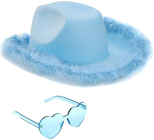 Tanganan Cowboy Hat for Women Men Cowgirl Hat Sparkly Cowboy Hats for Halloween Costume Dress Up,Bachelorette Theme Party