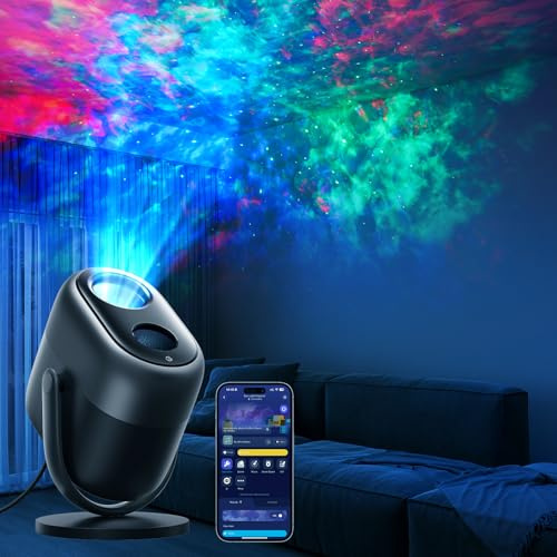 Govee Star Projector Lights, 7-Zone Colorful Nebula Effect, Compatible with Matter, 540ft² Coverage, LED Ceiling Lights for Bedroom, 50+ Scenes, 18 White Noise, Room Decor, Gifts for Kids, Sleep Lamp