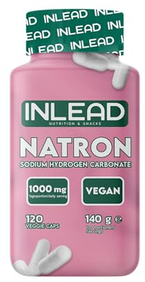 INLEAD - Natron Kapseln | Natriumhydrogencarbonat klar dosiert | Geschmacksneutral & alltagstauglich | Vegan, Glutenfrei & Laktosefrei - 120 Kapseln