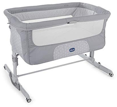 Chicco Next2Me Dream Beistellbett Babybett mit Matratze, Schaukelfunktion, Faltbare Seite, Höhenverstellbar, Netzfenster, 4 Rollen und Transporttasche - 0-6 Monate, 9 kg