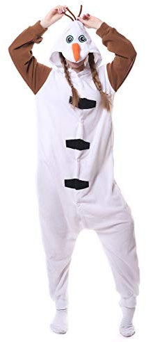 FunnyCos - Pigiama a tuta con cappuccio, per Halloween e cosplay, unisex Olaf. Medium