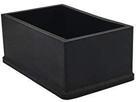 Flyshop Lot de 4 Embouts de Pieds de chaises, de Table, de Protection de Sol, en Caoutchouc, épais, rectangulaires, 40 x 60 mm (4,0 x 6,0 cm), Noir