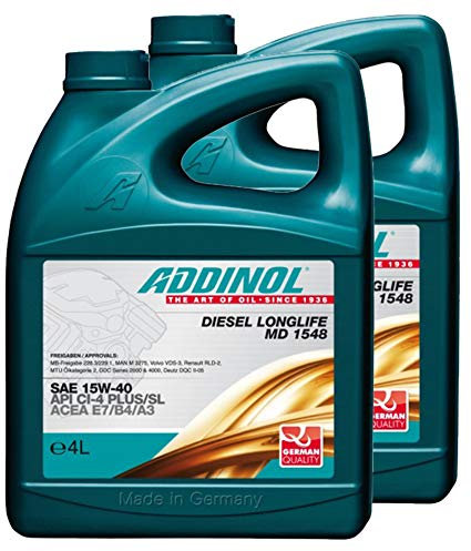 Addinol 2X Motoröl Motorenöl Motor Motoren Motor Oil Engine Oil Diesel 15W-40 Diesel Longlife Md 1548 4L 72211025