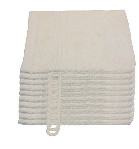 Julie Julsen 10er Pack Waschhandschuhe Chemikalien-Frei 600g/m² Natur weiß 15 x 21 cm 100% Baumwolle - Oeko TEX Std 100 Zertifizierung - Weich und Saugstark - Waschmaschinenfest