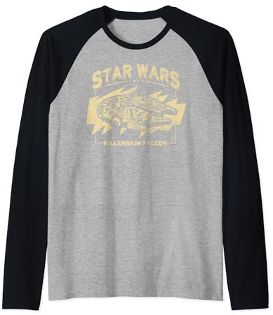 Star Wars Vintage Millennium Falcon Poster Raglan Baseball Tee