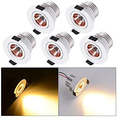 Elitlife Mini LED Einbaustrahler 5er 3W mit Trafo Stecksystem Einbauspot Warmweiß Deckenspots Einbauleuchten Einbaurahmen mit Transformer LED Deckeneinbaustrahler[Energieklasse A+++]