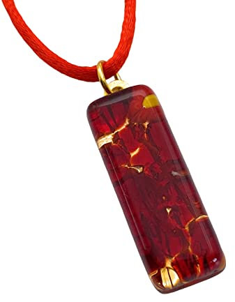 Drachensilber Pendentif en verre de Murano avec Millefiori sur une base de feuille d'or 3 x 1 cm