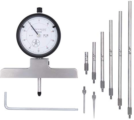 Clockwise Tools Dial Depth Gauge, DDGR-0105 0-1, Plus 1-2, 2-3, 3-4, 4-5, 5-6, 6-7 Extensions