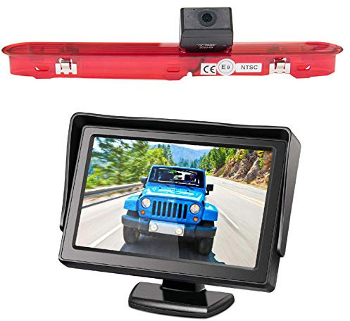 HD 720p Dritte Dach Bremsleuchte Kamera Bremslicht Rückfahrkamera Set + 5.0 Zoll Monitor Bildschirm Display für Toyota Proace Verso Citroen Jumpy/SpaceTourer Peugeot Expert/Traveller 2016-2019