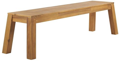 Moderne Gartenbank Akazienholz hellbraun rechteckig 160 cm Rustikal Livorno