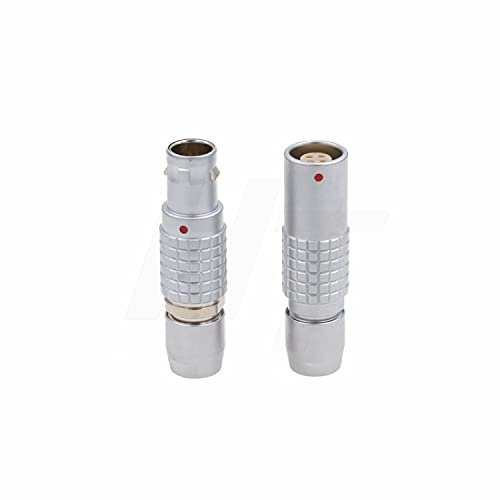 HangTon Kompatibel mit Lemo 1B FGG PHG-Stecker, männliche Buchse, kreisförmige Push-Pull-Frei-Buchse und Kabelstecker (5-polig, silberfarben)