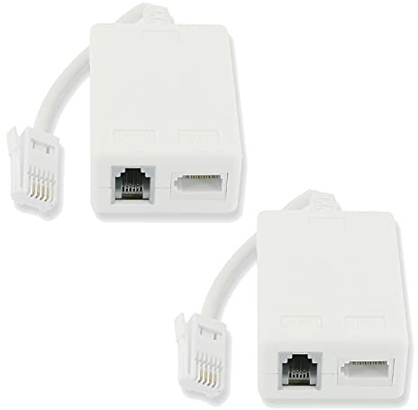 ADSL Filtro Internet a banda larga Tipo piombo Bianco BT Sky Adattatore telefonico BT Telefono Adattatore filtro ADSL Microfiltro ADSL | 1x BT Maschio - 1x BT Presa femmina - 1x RJ11 femmina