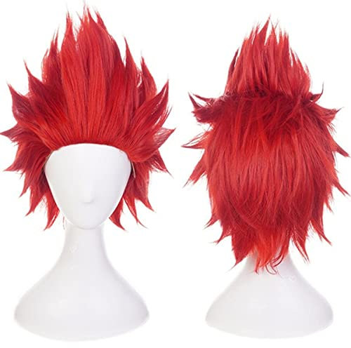 Liamiona Cosplay Perücke Kurze Lockige Rot Cosplay Perücke Hitzebeständige Perücke für Halloween Party + Kostenlose Perückenkappe