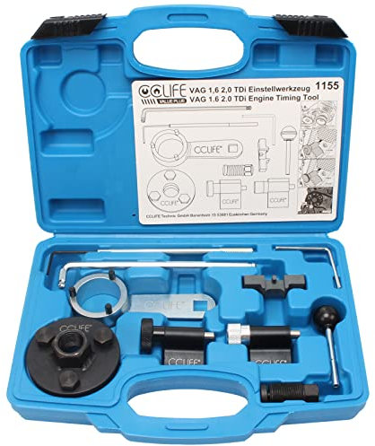 CCLIFE Motor Einstellwerkzeug Arretierwerkzeug Steuerzeiten Werkzeug Kompatibel mit VAG VW Audi 1.6 2.0 TDI CR