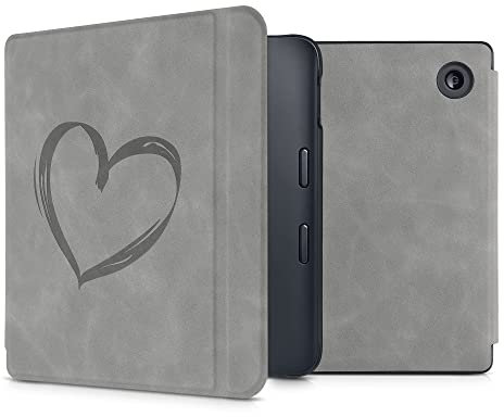 kwmobileÉtui Compatible avec Kobo Libra 2 Coque - Étui à Rabat magnétique tabletteeReader Similicuir - Gris