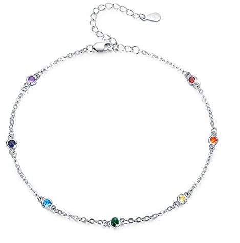 JFASHOP Chakra Armband 925 Sterling Silber Yoga Armband Damen Yoga Schmuck 7 Chakra Armbands Amulett Armreif Muttertags Geschenke Weihnachts für Frauen Mädchen