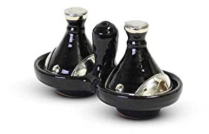 Tajine mini Schwarz mit Metall 2-teilig