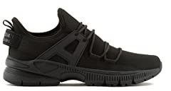 Armani Exchange Herren Knitted, Back Logo Patch, Pull on Sneaker, Black, 39.5 EU