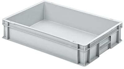 PROREGAL Eurobehälter mit geschlossenem Griff | HxBxT 12x40x60cm | 21 Liter | Grau | Eurobox, Transportbox, Transportbehälter, Stapelbehälter