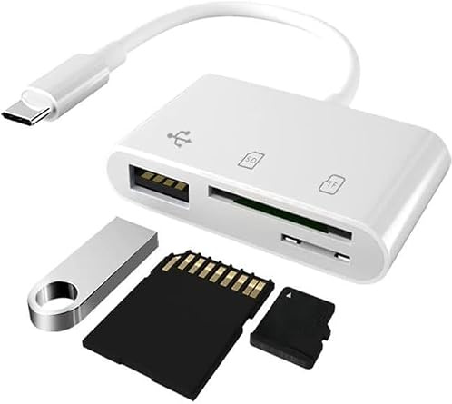 Xingdianfu 3-in-1 USB-C TF SD Kartenleser Hub Adapter, SD-Kartenleser, USB-C für Laptop, Kamera, Desktop, Laptop, Tablet, Smartphone, Drucker, Festplatte, Maus, Tastatur